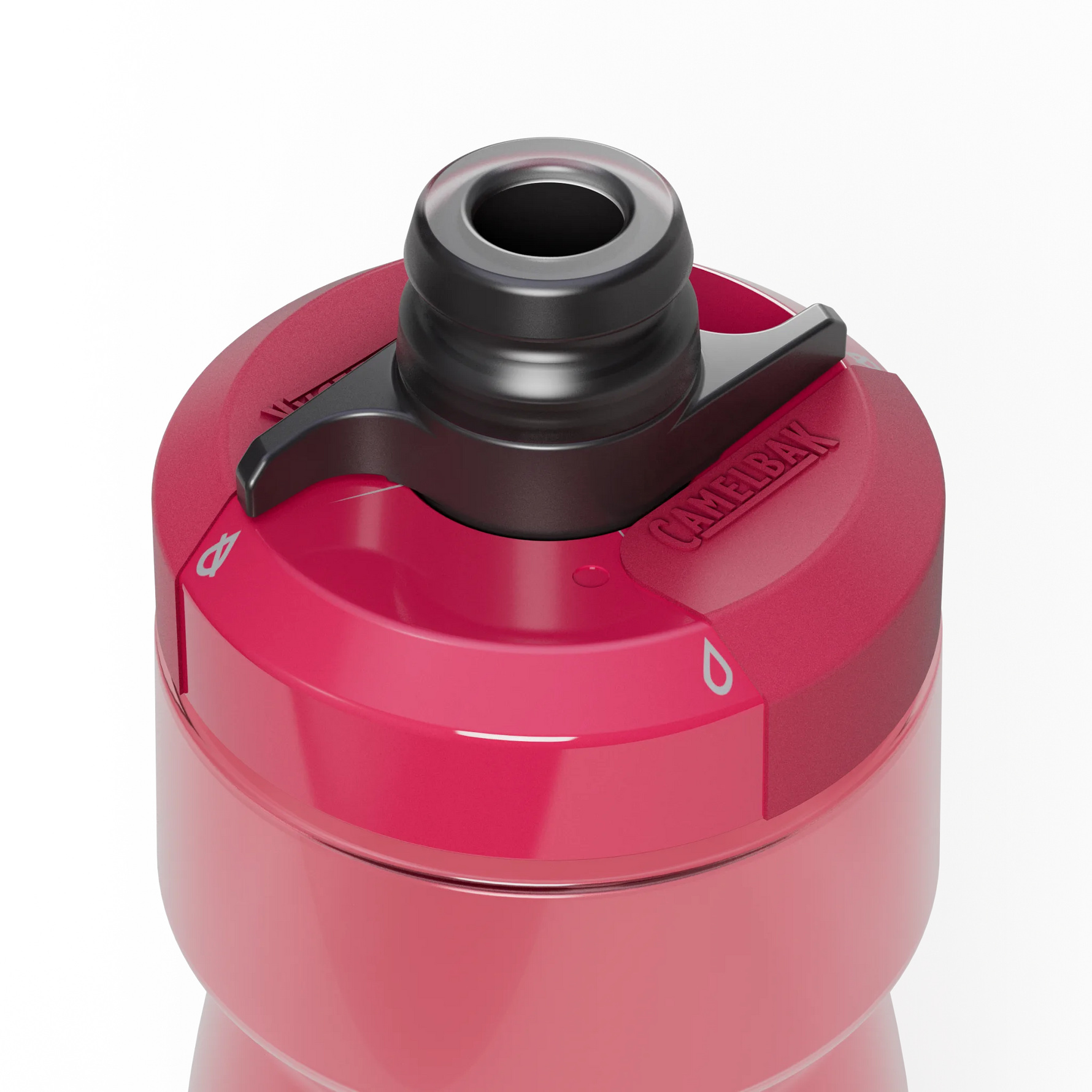 CamelBak Podium water bottle cap in berry pink with bite valve and spill-proof design