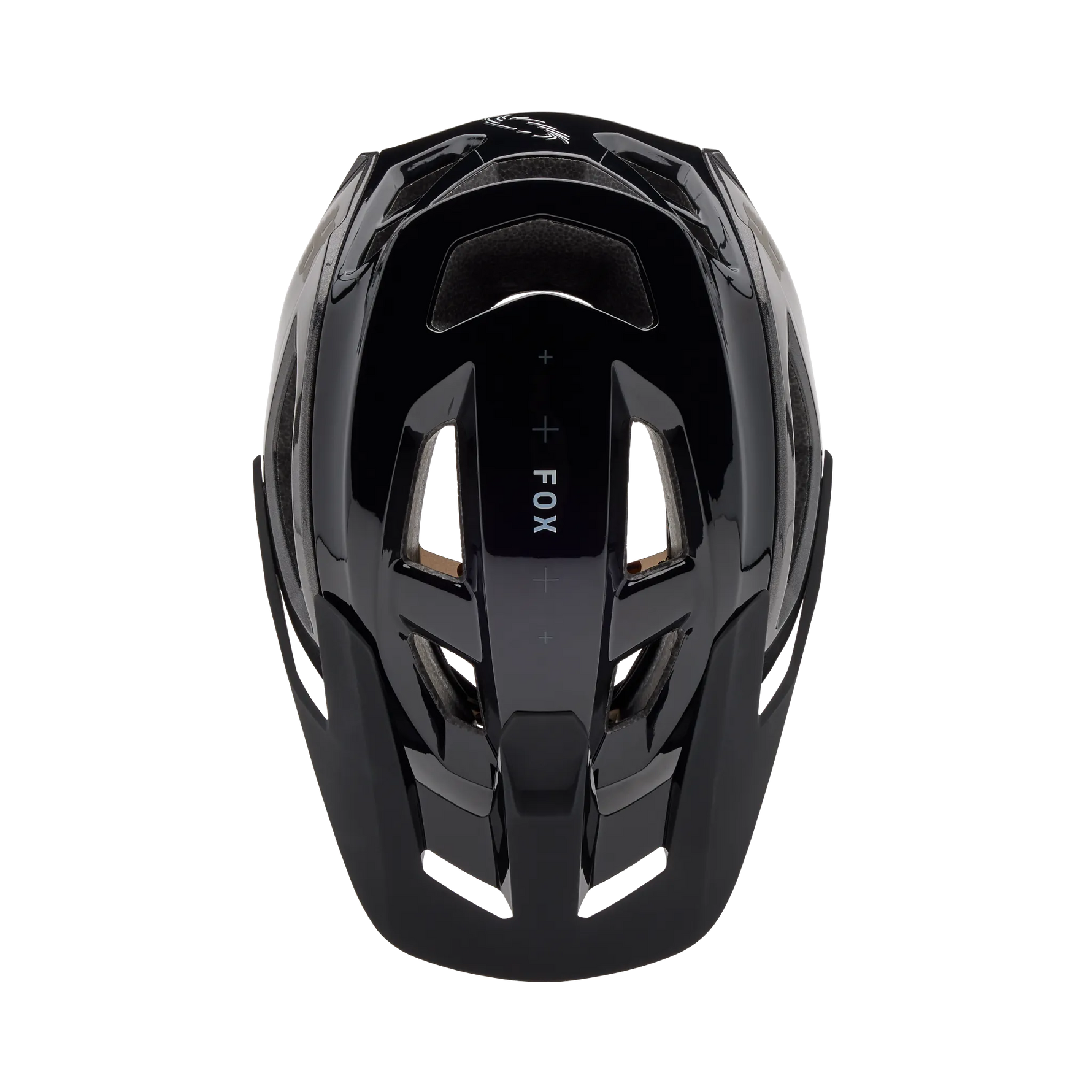 Fox Racing Speedframe Pro mountain bike helmet in black color, front angled view