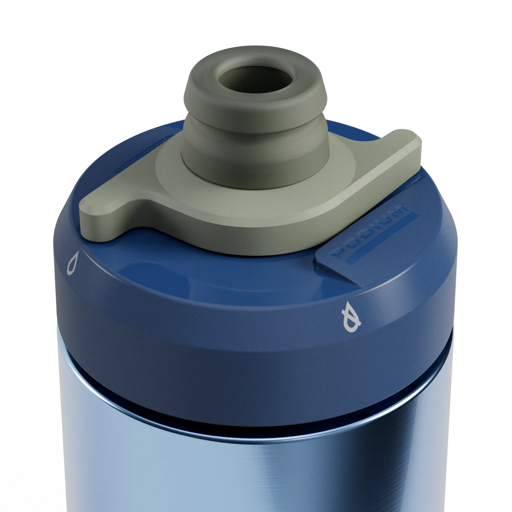 CamelBak Podium Steel bike water bottle in pacific blue with gray cap