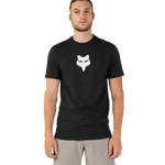Fox Racing Legacy Fox Head Premium Tee in black with white logo worn by male model