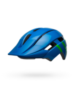 Bell Sidetrack II youth mountain bike helmet in blue with green accent stripes
