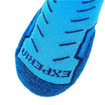 Experia Light Cushion Low-Cut Sock toe detail in royal blue with navy pattern