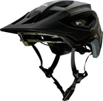 Fox Racing Speedframe Pro MTB helmet in matte black camo with visor and MIPS system