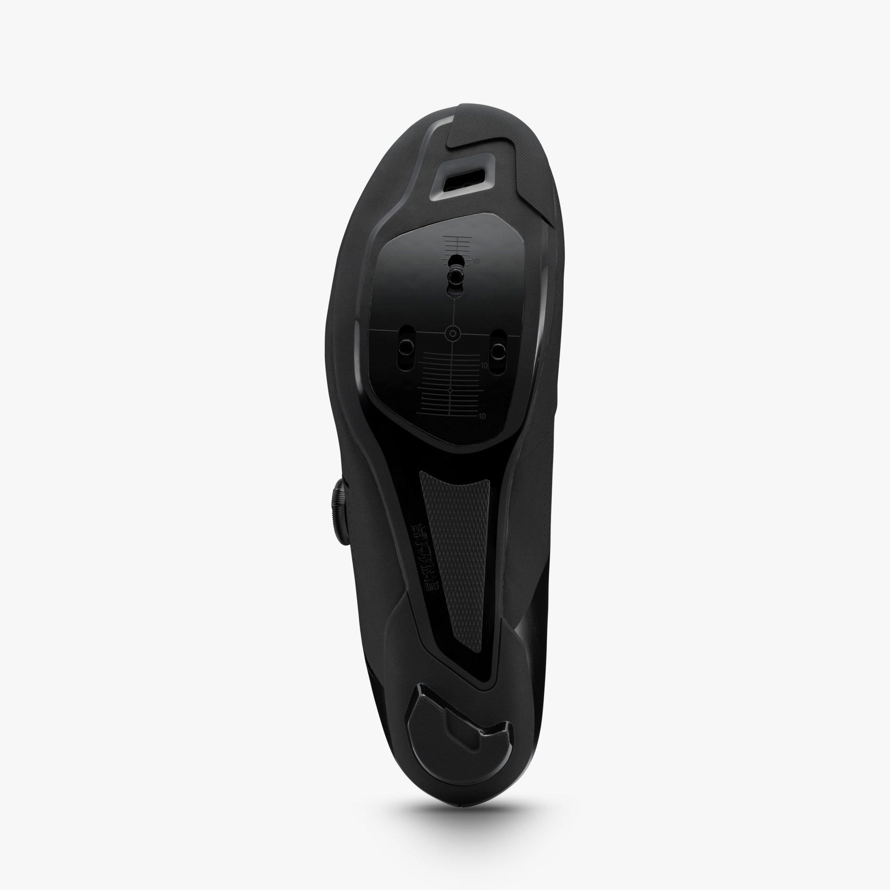Shimano SH-RC302 black cycling shoe sole view showing cleat mounting system