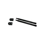 Zipp Tangente black valve extenders 65mm with rubber caps on white background